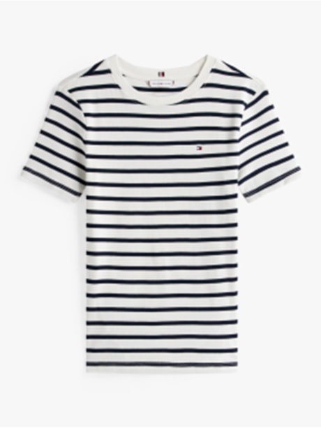 Camiseta Listrada Gola C Slim Fit