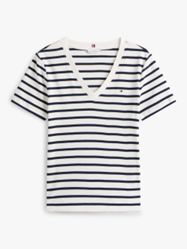 Camiseta Listrada Gola V