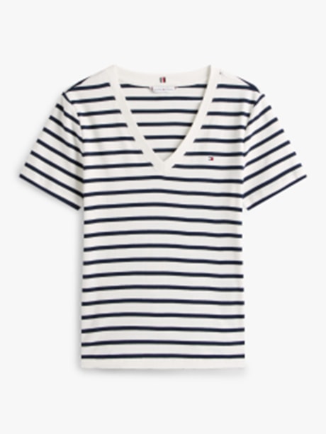 Camiseta Listrada Gola V