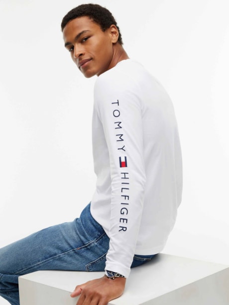 Camiseta Manga Longa com Logo