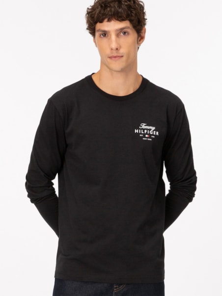 Camiseta Manga Longa Logo Tommy Hilfiger New York