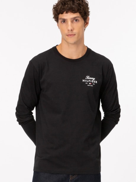 Camiseta Manga Longa Logo Tommy Hilfiger New York