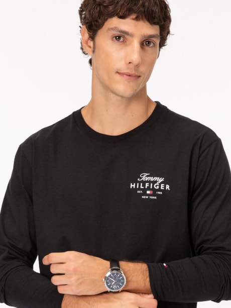 Camiseta Manga Longa Logo Tommy Hilfiger New York
