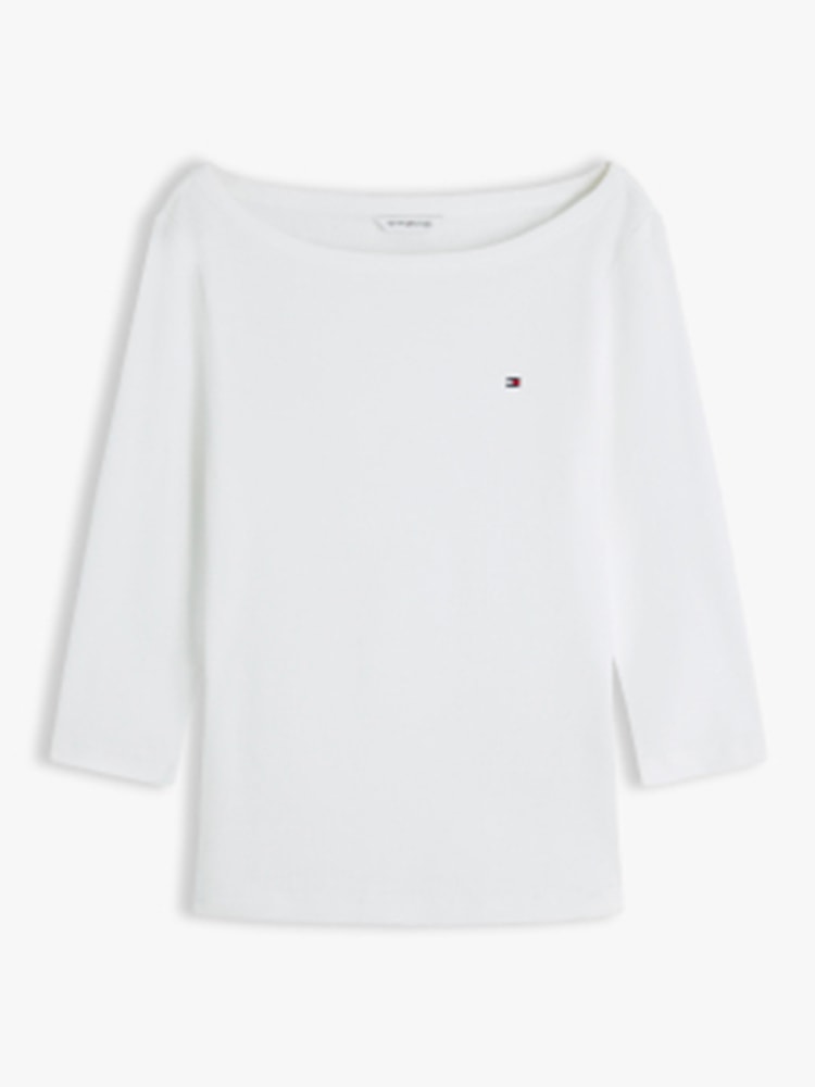 Camiseta Manga três-quartos Gola Canoa Slim
