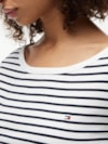 Camiseta Manga três-quartos Gola Canoa Slim