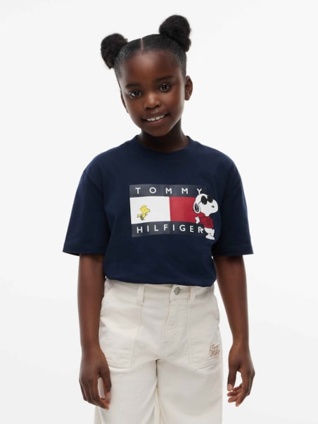 Camiseta Peanuts® em Jersey com Estampa de Bandeira