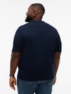 Camiseta Plus Gola C com Bordado de Bandeira
