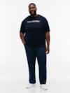 Camiseta Plus Gola C em Jersey com Logo