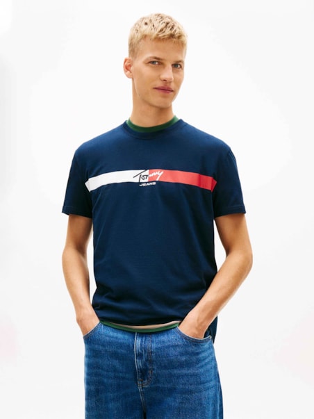 Camiseta Regular Assinatura Listrado