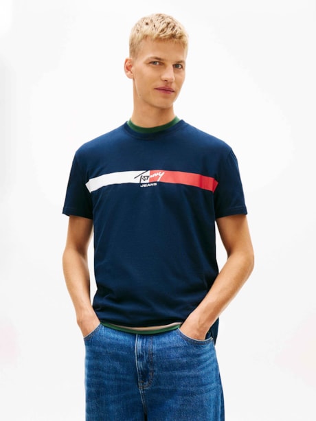 Camiseta Regular Assinatura Listrado