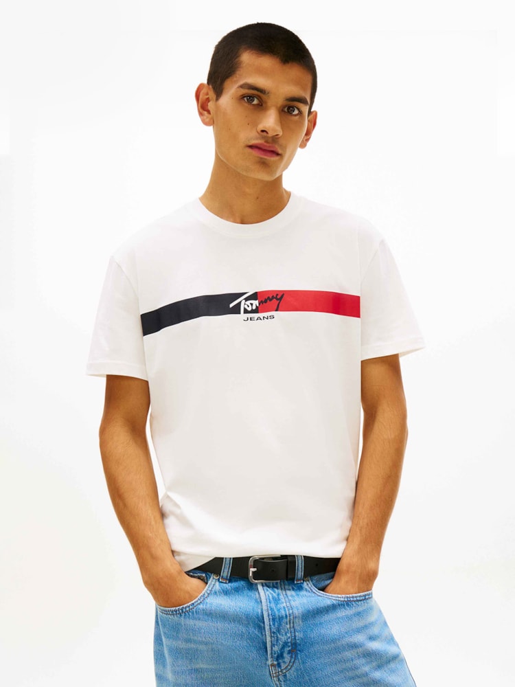 Camiseta Regular Assinatura Listrado