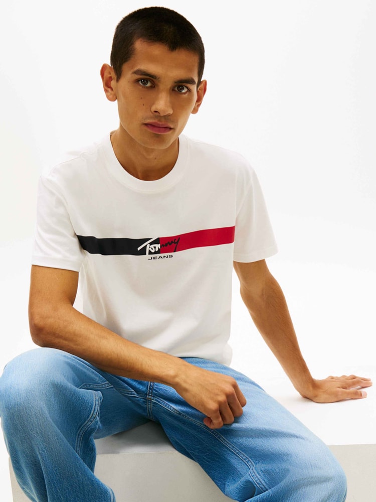 Camiseta Regular Assinatura Listrado