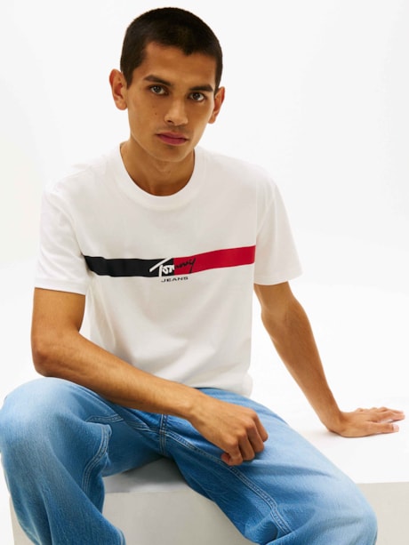Camiseta Regular Assinatura Listrado