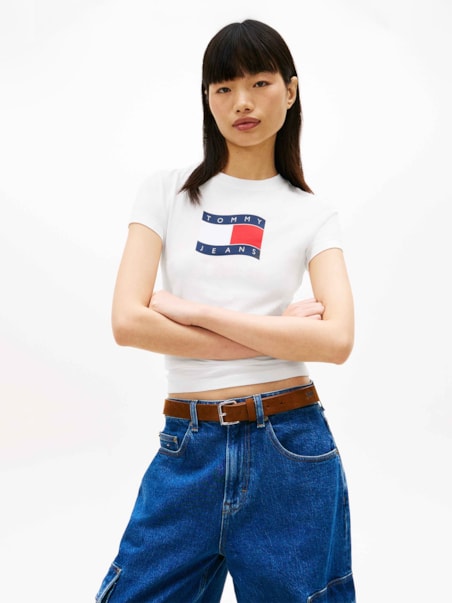 Camiseta Slim Bandeira Ondulada