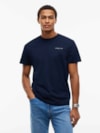 Camiseta Slim com Gola Redonda e Logo Linear