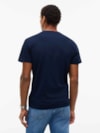 Camiseta Slim com Gola Redonda e Logo Linear