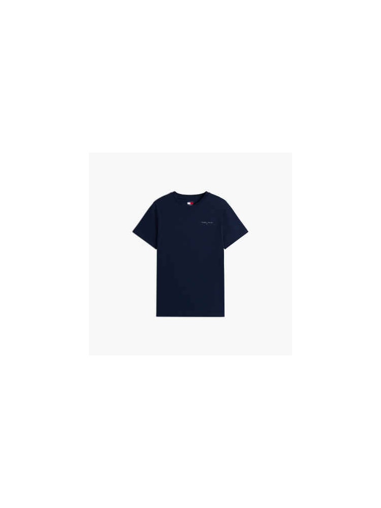 Camiseta Slim com Gola Redonda e Logo Linear