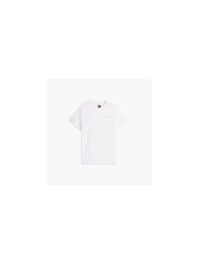 Camiseta Slim com Gola Redonda e Logo Linear