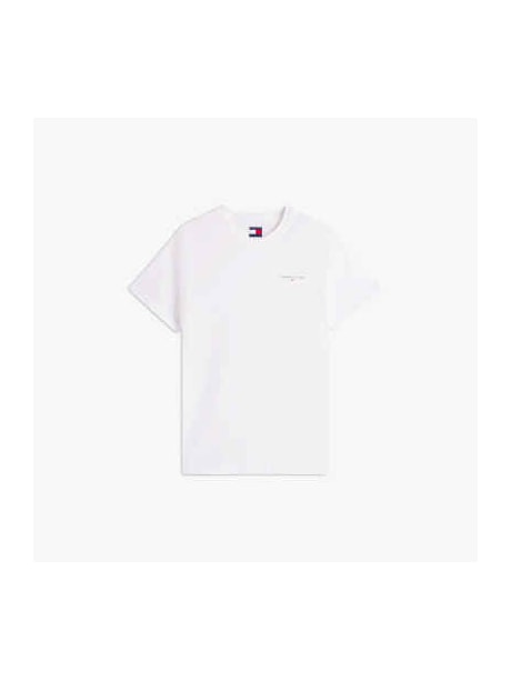 Camiseta Slim com Gola Redonda e Logo Linear