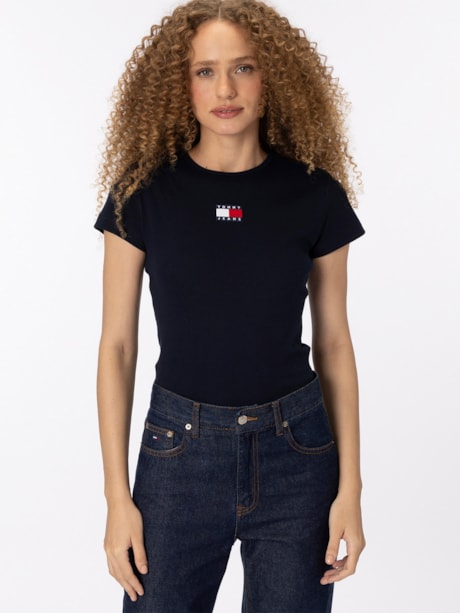 Camiseta Slim com Logo Tommy Jeans