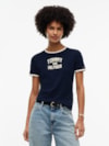 Camiseta Slim com Logo Varsity Flocado