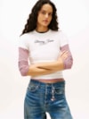 Camiseta Slim de ribana com Logo cursivo 