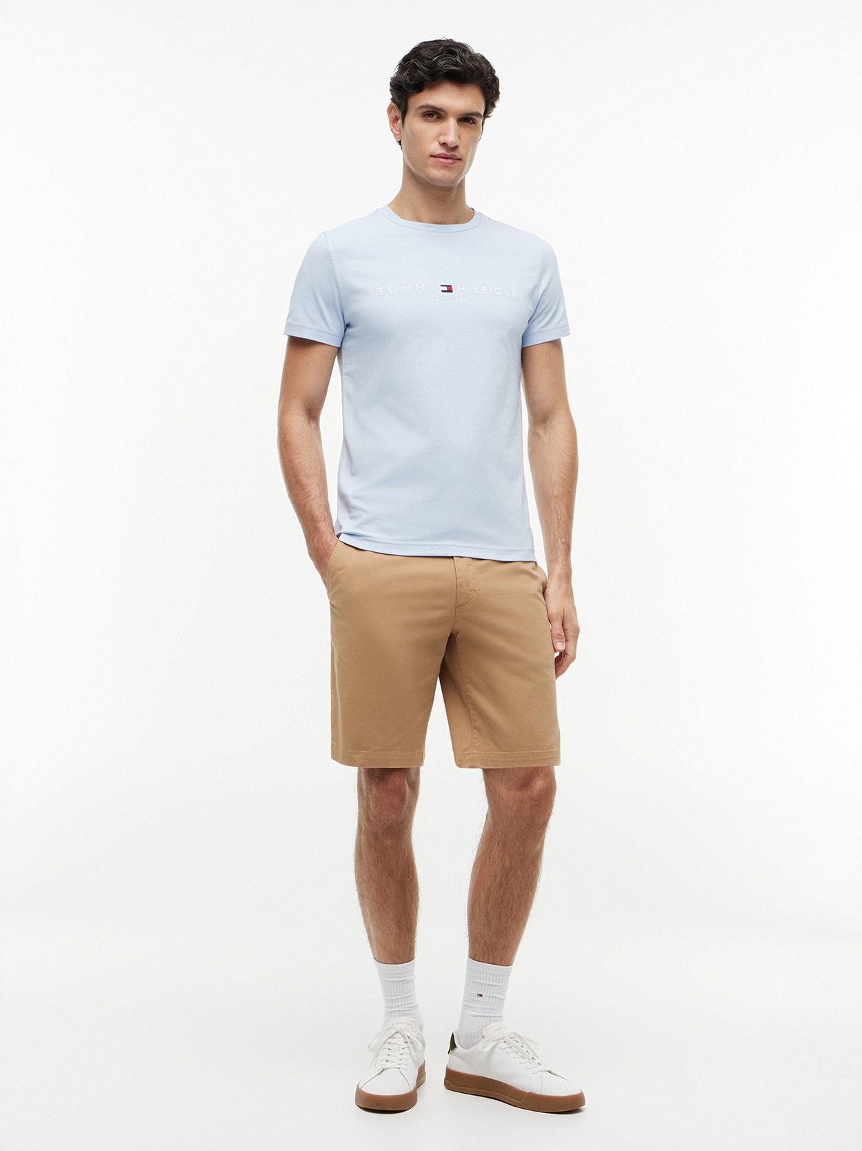 Camiseta Slim Jersey com Bordado de Logotipo
