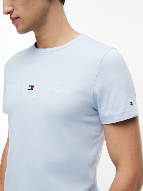 Camiseta Slim Jersey com Bordado de Logotipo