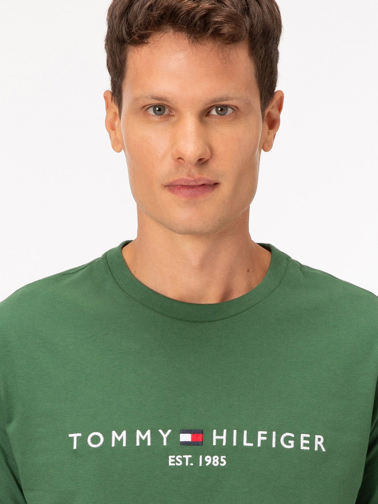 Camiseta Slim Jersey com Bordado de Logotipo