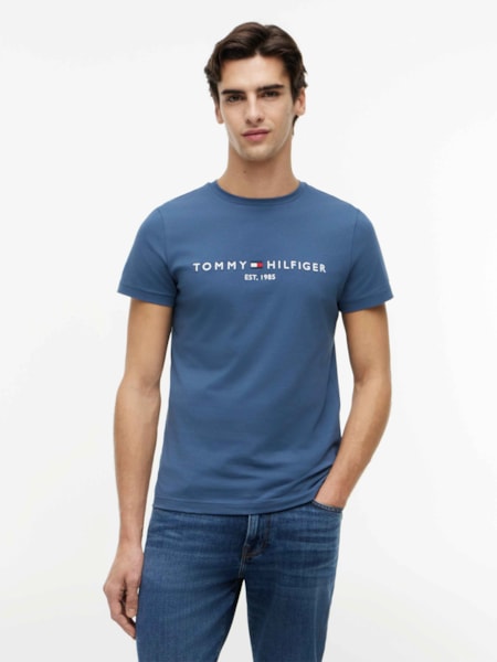 Camiseta Slim Jersey com Bordado de Logotipo