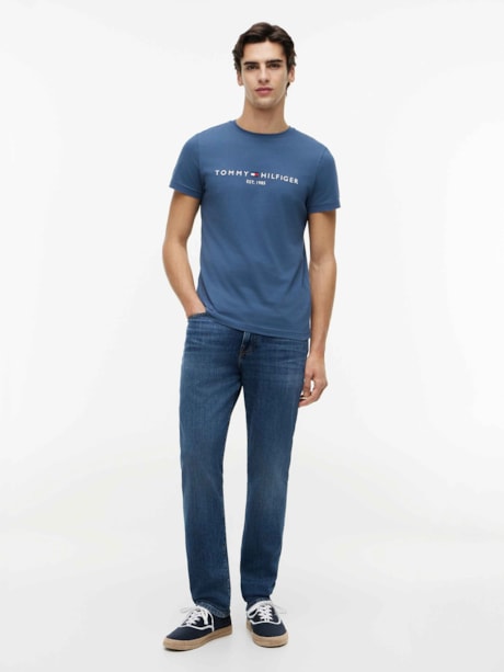 Camiseta Slim Jersey com Bordado de Logotipo