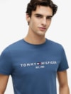 Camiseta Slim Jersey com Bordado de Logotipo