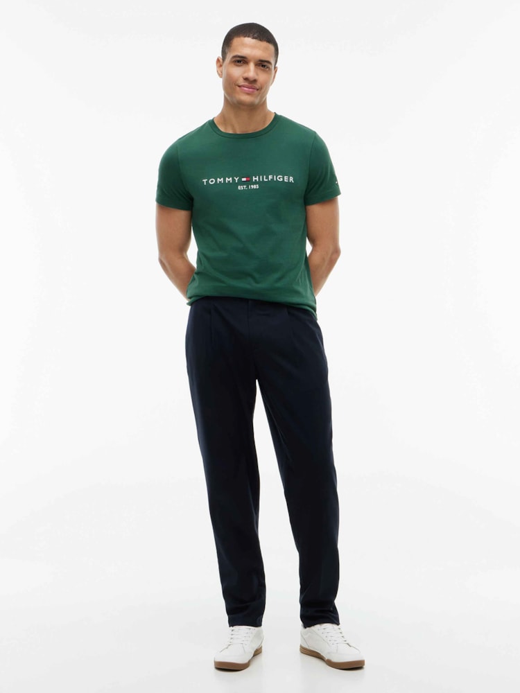 Camiseta Slim Jersey com Bordado de Logotipo