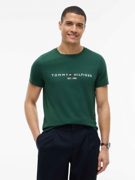 Camiseta Slim Jersey com Bordado de Logotipo