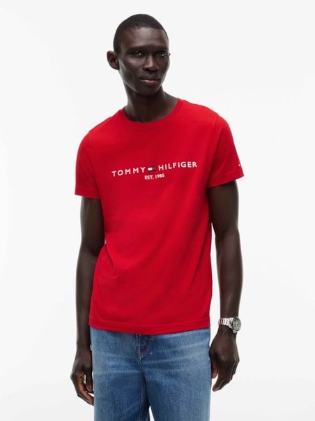 Camiseta Slim Jersey com Bordado de Logotipo