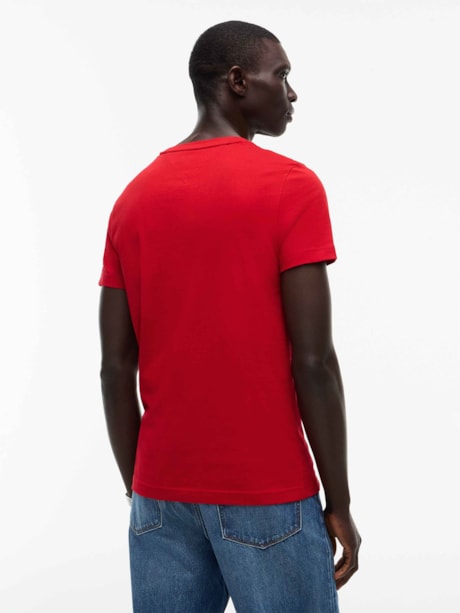 Camiseta Slim Jersey com Bordado de Logotipo