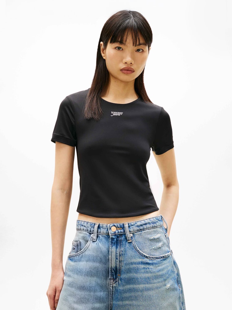Camiseta Slim Manga Curta Prateado