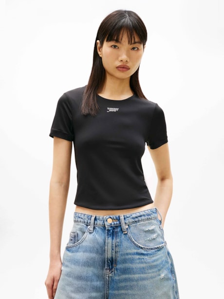 Camiseta Slim Manga Curta Prateado