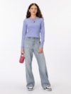 Camiseta Tommy Badge Slim de Manga Longa