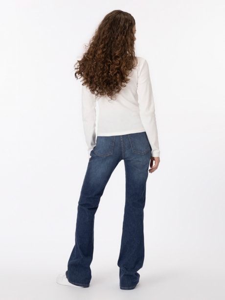 Camiseta Tommy Badge Slim de Manga Longa