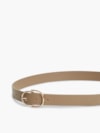Cinto de Couro Pebble Grain com Fivela Dupla