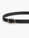 Cinto de Couro Pebble Grain com Fivela Dupla