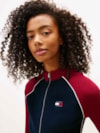 Jaqueta Colorblock de Tricot Canelado com Manga Raglan