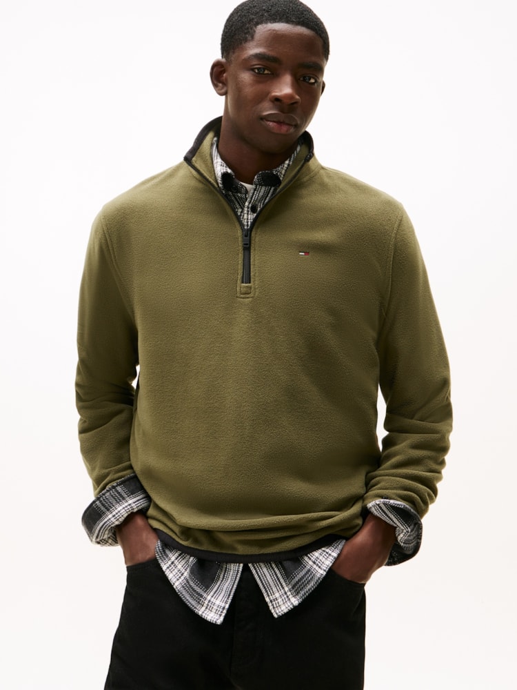 Jaqueta de Lã Polar Gola com Zíper