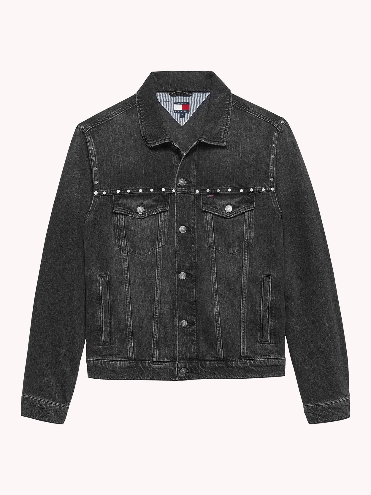 Jaqueta Jeans com Recortes e Bolso