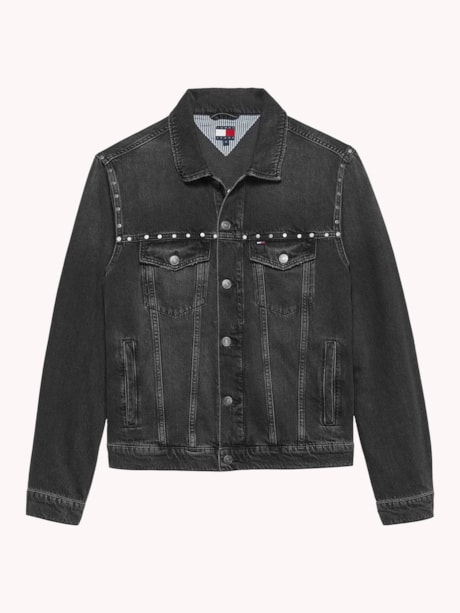 Jaqueta Jeans com Recortes e Bolso