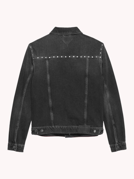 Jaqueta Jeans com Recortes e Bolso