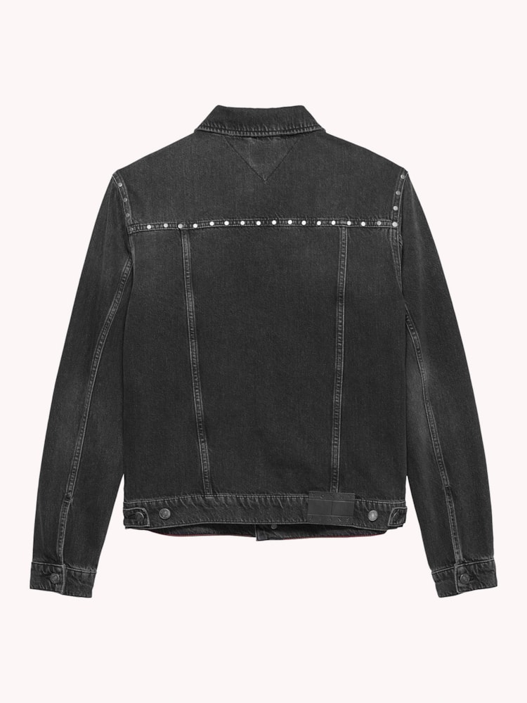 Jaqueta Jeans com Recortes e Bolso