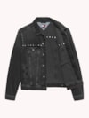 Jaqueta Jeans com Recortes e Bolso