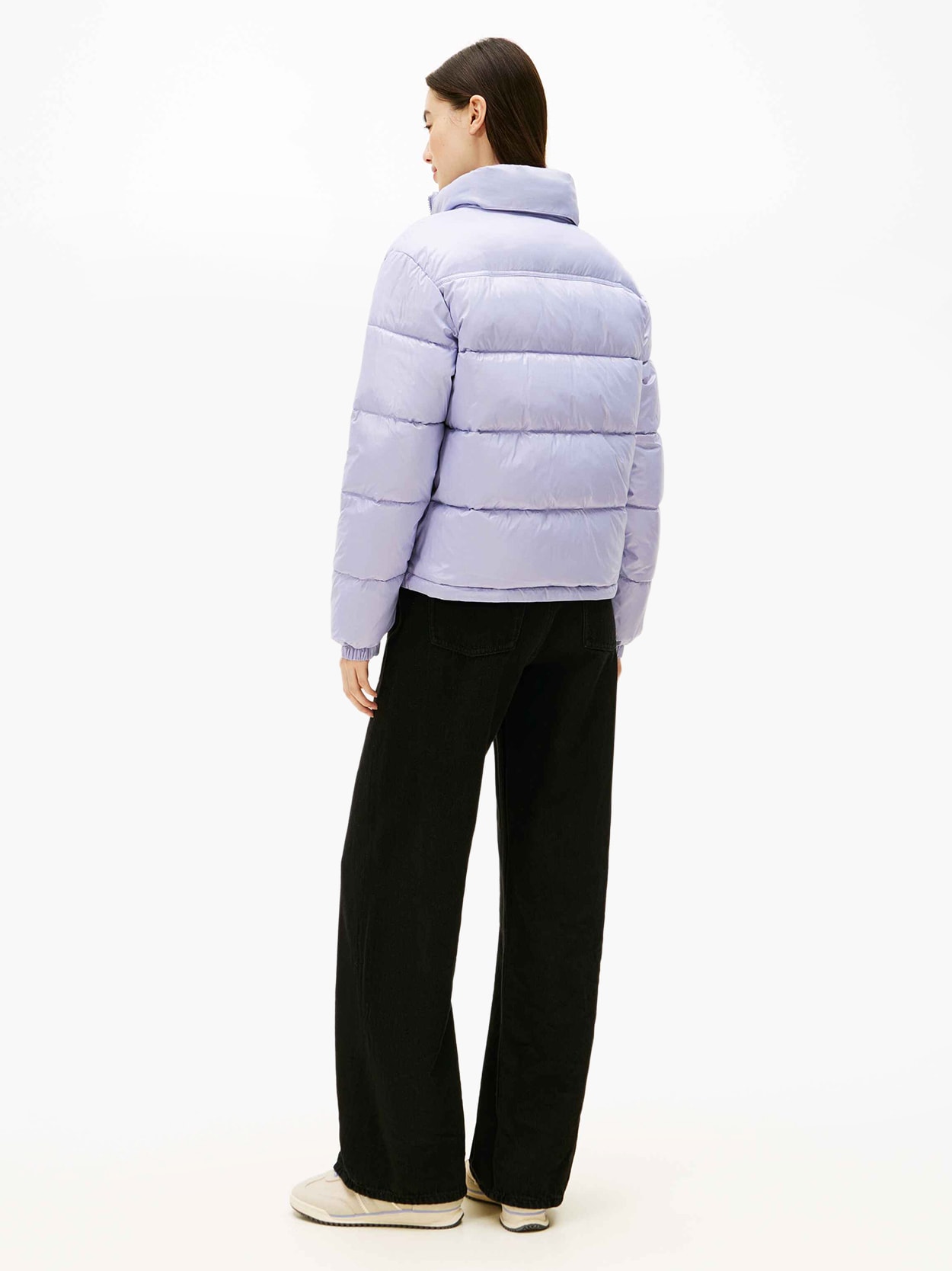 Jaqueta Puffer Brilhante Dobrável